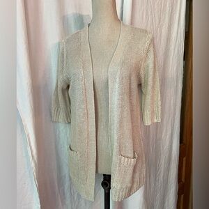Chico's Beige Open-Front Cardigan